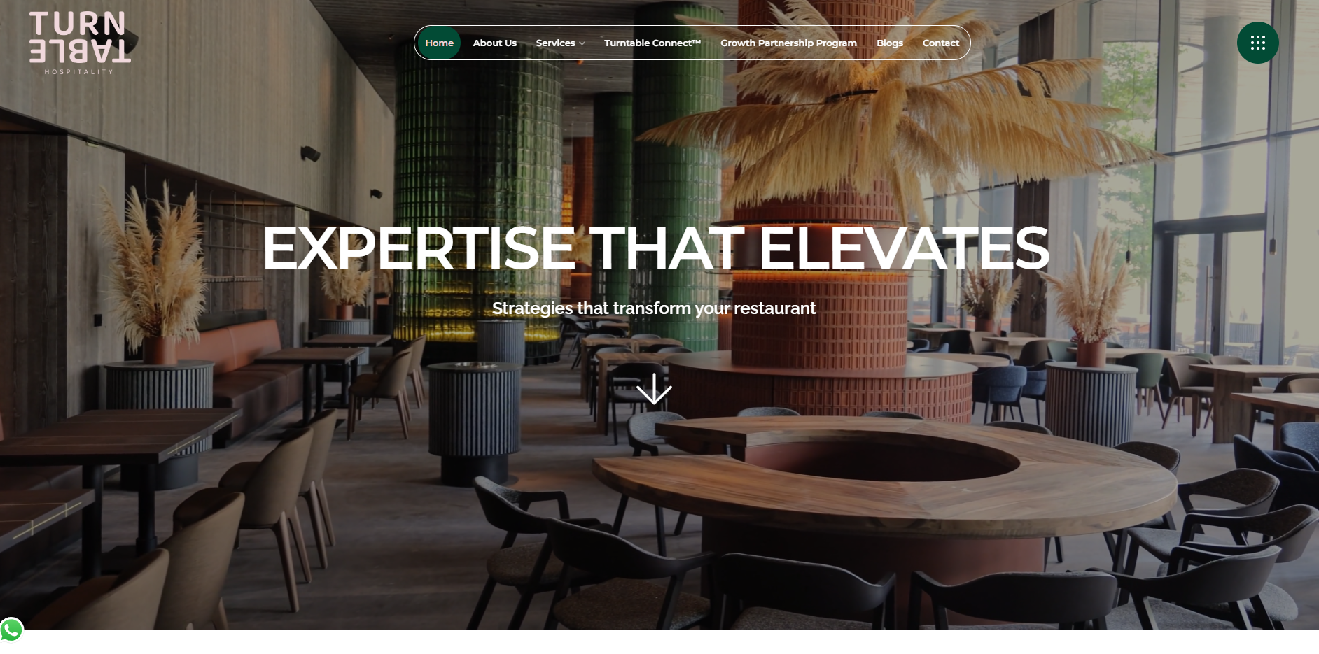 Turntable restaurant website voorbeeld