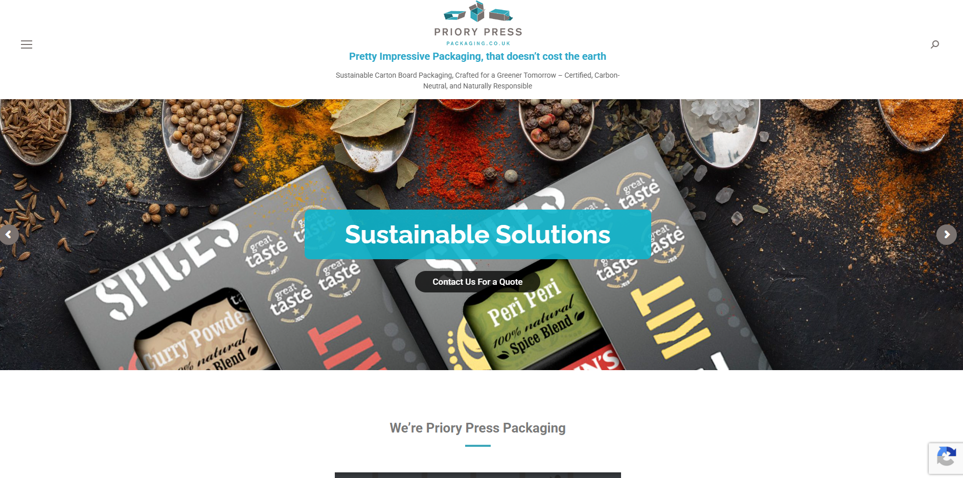 Priony Press verpakking website voorbeeld